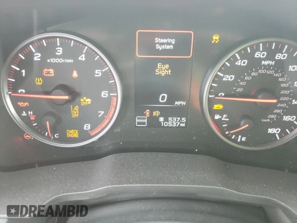 2024 Subaru WRX Premium with VIN JF1VBAH65R9803917, listed as a Copart auction lot 53911935 with 10,537 mi miles and Salvage title. Bid and sale history available at DreamBid. Image 9.
