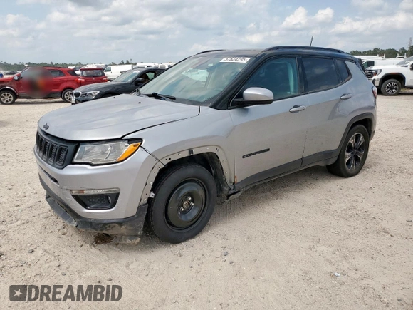 2021 Jeep Compass Altitude with VIN 3C4NJCBB2MT532314, listed as a Copart auction lot 57624295 with 55,329 mi miles and Salvage title. Bid and sale history available at DreamBid. Image 1.
