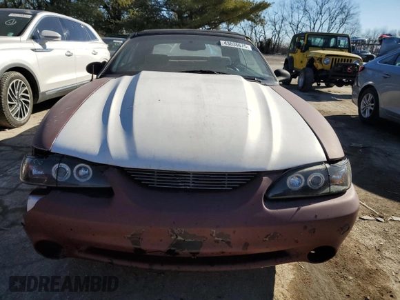 1998 Ford Mustang GT with VIN 1FAFP45X6WF213128, listed as a Copart auction lot 43036675 with 117,386 mi miles and Salvage Title. Bid and sale history available at carsss.com. Image 5.