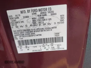 2010 Ford F-150 XL with VIN 1FTEX1C86AFC14756, listed as a IAAI auction lot 42147658 with 191,127 mi miles and . Bid and sale history available at DreamBid. Image 9.
