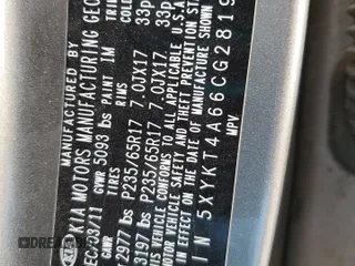 2012 Kia Sorento LX with VIN 5XYKT4A66CG281987, listed as a Copart auction lot 50423135 with Not Provided miles and Clean Title. Bid and sale history available at DreamBid. Image 13.