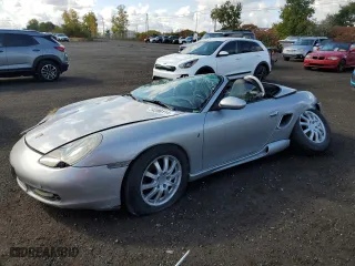 2000 Porsche Boxster S with VIN WP0CB298XYU663866, listed as a Copart auction lot 74208114 with 0 mi miles and Salvage Title. Bid and sale history available at carsss.com. Image 1.