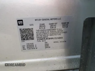 2022 Chevrolet Traverse RS with VIN 1GNERJKW4NJ124865, listed as a Copart auction lot 89060145 with 51,651 mi miles and Salvage title. Bid and sale history available at DreamBid. Image 13.
