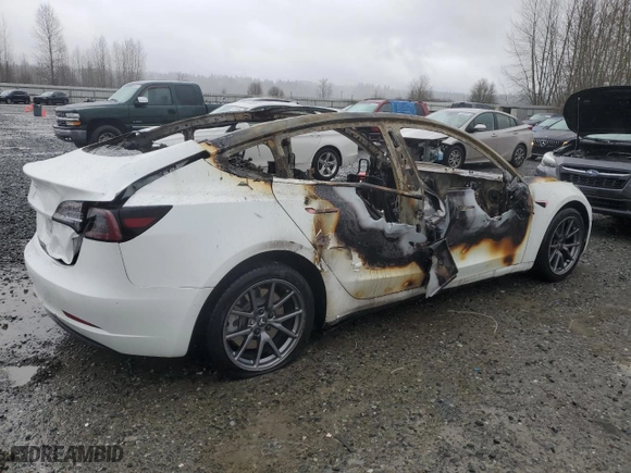 2019 Tesla Model 3 Mid Range with VIN 5YJ3E1EA7KF485215, listed as a Copart auction lot 46924745 with 0 mi miles and Salvage Title. Bid and sale history available at carsss.com. Image 3.