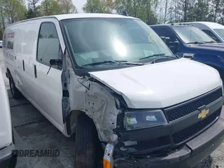 2021 Chevrolet Express Cargo with VIN 1GCWGBFP9M1258233, listed as a IAAI auction lot 41921251 with 96,729 mi miles and . Bid and sale history available at DreamBid. Image 1.