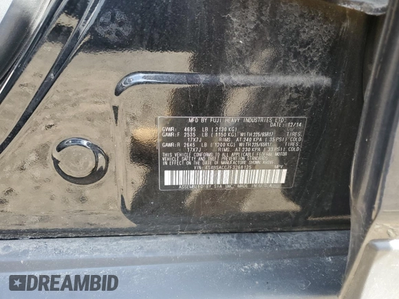 2015 Subaru Outback Premium with VIN 4S4BSACC7F3268125, listed as a Copart auction lot 54147525 with 160,410 mi miles and Salvage Title. Bid and sale history available at DreamBid. Image 12.