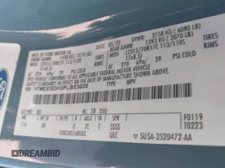 2023 Ford Bronco с VIN 1FMEE5DH3PLB53030, выставлен на аукционе IAAI как лот 41485605 с пробегом 38 808 миль миль и . История ставок и продаж доступна на DreamBid. Изображение 9.