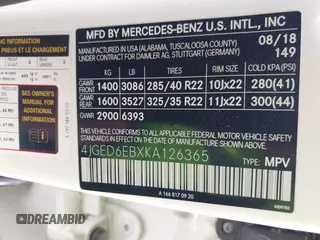 2019 Mercedes-Benz GLE 43 AMG with VIN 4JGED6EBXKA126365, listed as a IAAI auction lot 42034448 with 33,882 mi miles and . Bid and sale history available at DreamBid. Image 9.