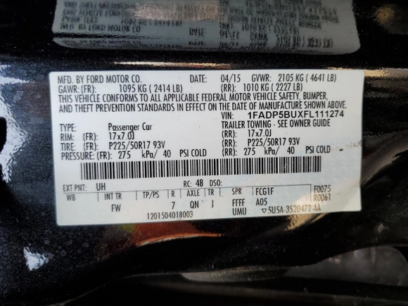 2015 Ford C-Max Hybrid SEL with VIN 1FADP5BUXFL111274, listed as a Copart auction lot 49205835 with 93,563 mi miles and Salvage Title. Bid and sale history available at carsss.com. Image 12.