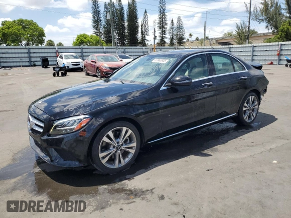 2019 Mercedes-Benz C 300 with VIN WDDWF8DB2KR482025, listed as a Copart auction lot 53960605 with 23,292 mi miles and Salvage Title. Bid and sale history available at DreamBid. Image 1.
