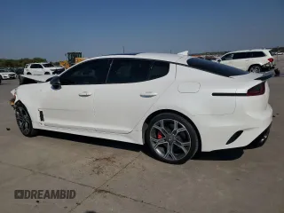 2020 Kia Stinger GT1 with VIN KNAE45LC8L6080384, listed as a Copart auction lot 74575904 with 61,958 mi miles and Salvage Title. Bid and sale history available at DreamBid. Image 2.