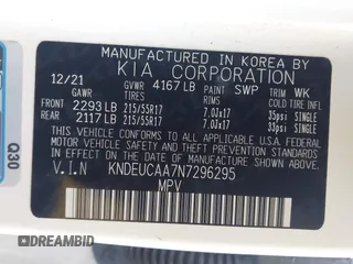 2022 Kia Seltos S z VIN KNDEUCAA7N7296295, wystawiony jako IAAI lot #41661457 z przebiegiem 45 293 mil mil oraz . Historia ofert i sprzedaży dostępna na DreamBid. Obrazek 9.