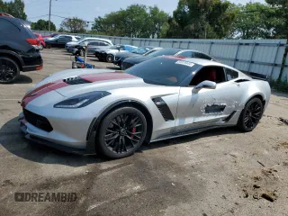 2015 Chevrolet Corvette Z06 2LZ with VIN 1G1YR2D65F5601184, listed as a Copart auction lot 64979444 with 38,080 mi miles and Salvage Title. Bid and sale history available at carsss.com. Image 1.