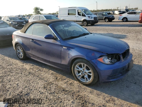 2008 BMW 1 Series 128i with VIN WBAUN13528VH80212, listed as a Copart auction lot 74763044 with 67,918 mi miles and Salvage Title. Bid and sale history available at carsss.com. Image 4.