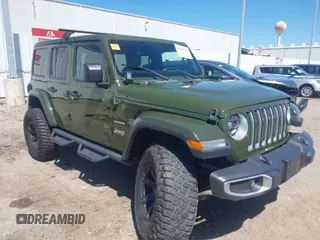 2020 Jeep Wrangler Unlimited Sahara High Altitude with VIN 1C4HJXEG8LW283103, listed as a IAAI auction lot 41830769 with 39,447 mi miles and . Bid and sale history available at DreamBid. Image 1.