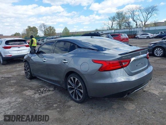 2016 Nissan Maxima SL with VIN 1N4AA6AP8GC385175, listed as a IAAI auction lot 41987763 with 117,485 mi miles and . Bid and sale history available at DreamBid. Image 3.