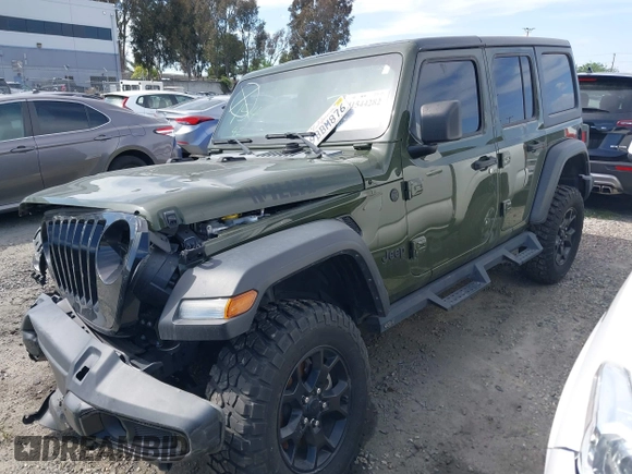 2022 Jeep Wrangler Unlimited Sport S with VIN 1C4HJXDG2NW196267, listed as a IAAI auction lot 41544282 with 18,547 mi miles. Bid and sale history available at carsss.com. Image 21.