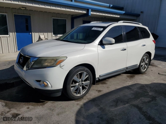 2013 Nissan Pathfinder SL with VIN 5N1AR2MN0DC643203, listed as a Copart auction lot 45785535 with 160,370 mi miles and Salvage Title. Bid and sale history available at carsss.com. Image 1.