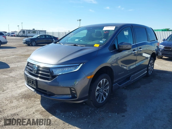 2024 Honda Odyssey EX-L with VIN 5FNRL6H63RB037259, listed as a IAAI auction lot 41665850 with 2,710 mi miles and . Bid and sale history available at DreamBid. Image 2.