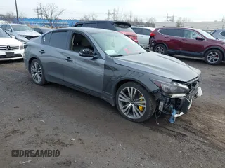2018 Infiniti Q50 3.0t LUXE with VIN JN1EV7AR4JM439292, listed as a IAAI auction lot 41472569 with 75,200 mi miles. Bid and sale history available at carsss.com. Image 1.