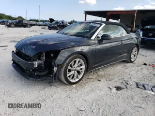 2021 Audi A5 Cabriolet Premium Plus z VIN WAUWAGF57MN002675, wystawiony jako Copart lot #41872313 z przebiegiem 37 940 mil mil oraz . Historia ofert i sprzedaży dostępna na DreamBid. Obrazek 1.