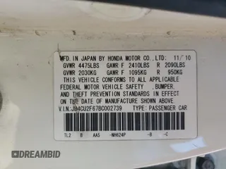 2011 Acura TSX z VIN JH4CU2F67BC002739, wystawiony jako Copart lot #58844735 z przebiegiem 186 369 mil mil oraz Szkoda całkowita • Salvage title. Historia ofert i sprzedaży dostępna na DreamBid. Obrazek 13.
