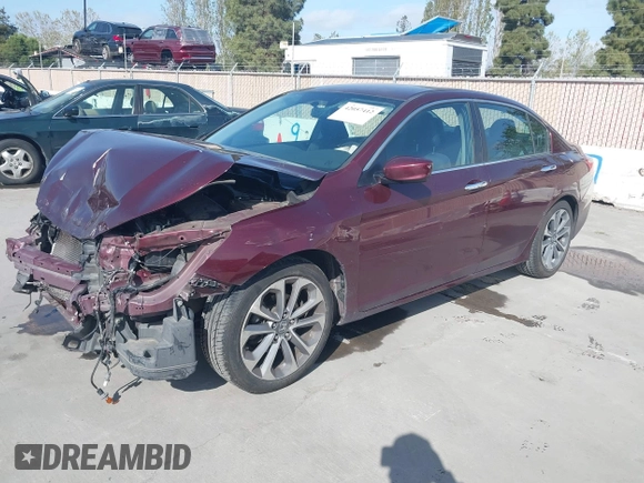 2014 Honda Accord Sport with VIN 1HGCR2F57EA244460, listed as a IAAI auction lot 42057412 with 214,441 mi miles and . Bid and sale history available at carsss.com. Image 2.