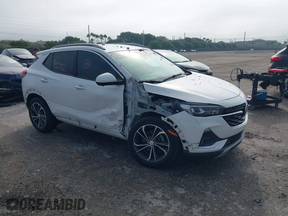 2020 Buick Encore GX Essence with VIN KL4MMFSL6LB107881, listed as a IAAI auction lot 41389955 with 42,308 mi miles and . Bid and sale history available at DreamBid. Image 1.