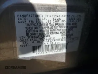 2015 Nissan Sentra SR with VIN 3N1AB7AP7FL665852, listed as a Copart auction lot 49633565 with 212,096 mi miles and Clean Title. Bid and sale history available at DreamBid. Image 12.