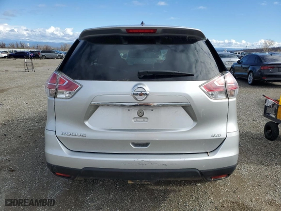 2016 Nissan Rogue SV with VIN KNMAT2MV4GP599449, listed as a Copart auction lot 43817365 with 163,844 mi miles and Salvage Title. Bid and sale history available at carsss.com. Image 6.