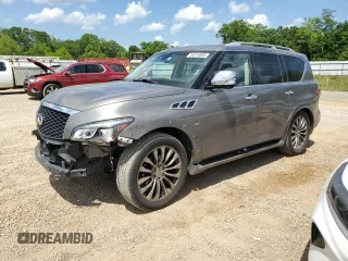 2017 Infiniti QX80 with VIN JN8AZ2NFXH9643163, listed as a Copart auction lot 54814805 with 199,586 mi miles and Salvage title. Bid and sale history available at DreamBid. Image 1.
