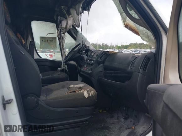 2018 Ram ProMaster Cargo with VIN 3C6URVJG1JE119854, listed as a IAAI auction lot 41091428 with Not Provided miles. Bid and sale history available at carsss.com. Image 5.