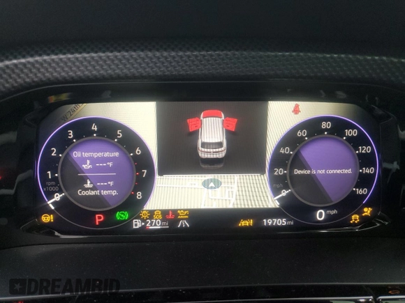 2024 Volkswagen Atlas SEL Premium R-Line with VIN 1V2FE2CA3RC215426, listed as a Copart auction lot 45599575 with 19,705 mi miles and Salvage title. Bid and sale history available at DreamBid. Image 9.