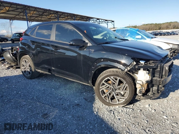 2023 Hyundai Kona N Line with VIN KM8K33A36PU009617, listed as a Copart auction lot 48680855 with 39,012 mi miles and Salvage Title. Bid and sale history available at carsss.com. Image 4.