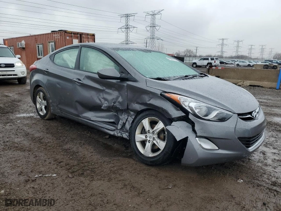 2012 Hyundai Elantra GLS with VIN 5NPDH4AE8CH104643, listed as a Copart auction lot 47865775 with 58,247 mi miles and Salvage Title. Bid and sale history available at carsss.com. Image 4.