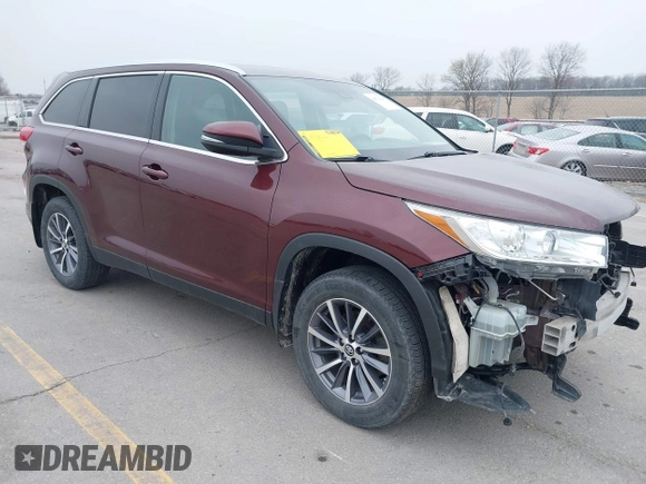 2019 Toyota Highlander SE with VIN 5TDJZRFH8KS993713, listed as a IAAI auction lot 42021246 with 122,078 mi miles and . Bid and sale history available at DreamBid. Image 1.