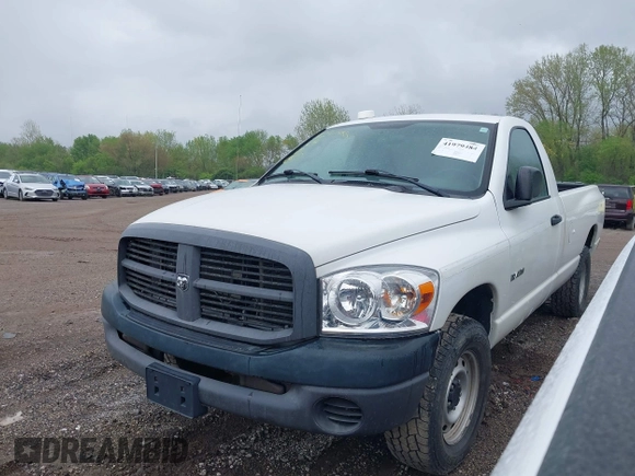 2008 Dodge 1500 ST with VIN 1D7HU16N08J232786, listed as a IAAI auction lot 41979484 with 54,165 mi miles. Bid and sale history available at carsss.com. Image 2.