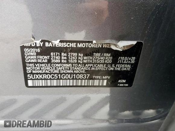 2016 BMW X5 xDrive35i z VIN 5UXKR0C51G0U10837, wystawiony jako Copart lot #60423765 z przebiegiem 138 677 mil mil oraz Czysty tytuł • Clean title. Historia ofert i sprzedaży dostępna na DreamBid. Obrazek 13.