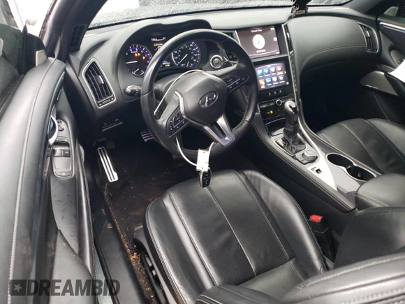 2018 Infiniti Q60 Red Sport 400 with VIN JN1FV7EL2JM630560, listed as a Copart auction lot 45980175 with 48,943 mi miles and Salvage title. Bid and sale history available at DreamBid. Image 8.