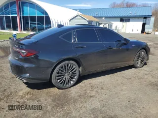 2022 Acura TLX w/A-Spec Package with VIN 19UUB6F55NA002749, listed as a Copart auction lot 51296665 with 33,345 mi miles and Salvage Title. Bid and sale history available at carsss.com. Image 3.