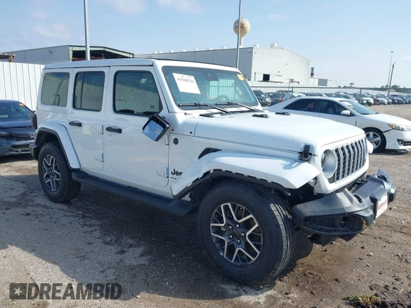 2025 Jeep Wrangler Sahara with VIN 1C4PJXEN9SW517502, listed as a IAAI auction lot 41568926 with 400 mi miles and . Bid and sale history available at DreamBid. Image 1.