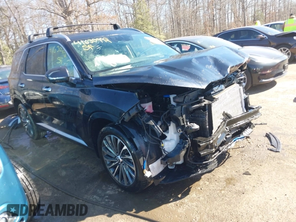 2024 Hyundai Palisade Calligraphy z VIN KM8R7DGE3RU656156, wystawiony jako IAAI lot #41630992 z przebiegiem 26 506 mil mil oraz . Historia ofert i sprzedaży dostępna na DreamBid. Obrazek 1.