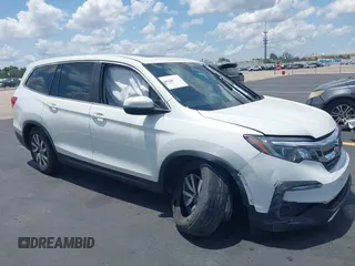 2021 Honda Pilot EX-L z VIN 5FNYF5H52MB039338, wystawiony jako IAAI lot #42340770 z przebiegiem 52 379 mil mil oraz . Historia ofert i sprzedaży dostępna na DreamBid. Obrazek 1.