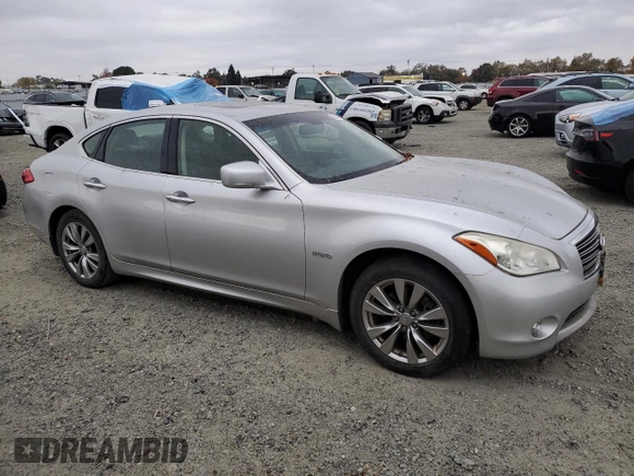 2012 Infiniti M Hybrid with VIN JN1EY1AP9CM910360, listed as a Copart auction lot 80273314 with 121,217 mi miles and Clean title. Bid and sale history available at DreamBid. Image 4.