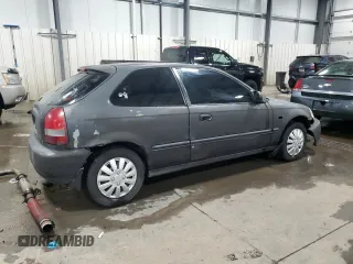 1999 Honda Civic CX with VIN 2HGEJ6329XH107560, listed as a Copart auction lot 43095495 with 245,457 mi miles and Salvage Title. Bid and sale history available at carsss.com. Image 3.