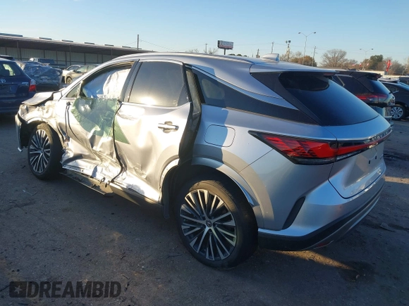 2023 Lexus RX with VIN JTJCHMAA1P2000203, listed as a IAAI auction lot 41409470 with 1 mi miles. Bid and sale history available at carsss.com. Image 3.