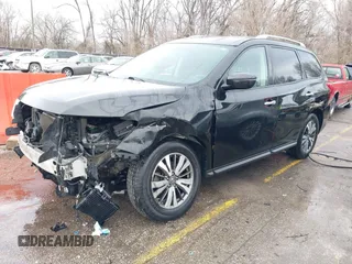 2017 Nissan Pathfinder SL with VIN 5N1DR2MM9HC664948, listed as a IAAI auction lot 41213747 with 93,521 mi miles. Bid and sale history available at carsss.com. Image 2.