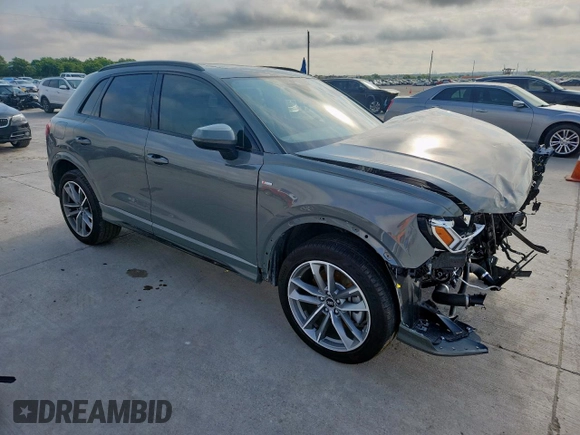 2024 Audi Q3 S line Premium Plus with VIN WA1EECF33R1047616, listed as a Copart auction lot 60154045 with 12,626 mi miles and Salvage title. Bid and sale history available at DreamBid. Image 4.