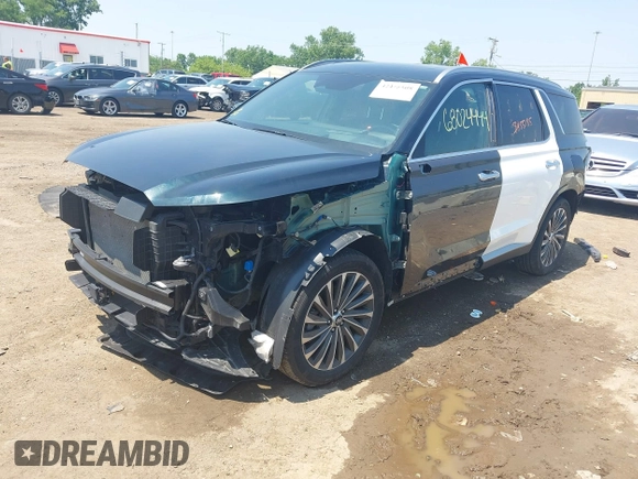 2023 Hyundai Palisade Calligraphy z VIN KM8R74GE4PU590391, wystawiony jako IAAI lot #42475508 z przebiegiem 38 015 mil mil oraz . Historia ofert i sprzedaży dostępna na DreamBid. Obrazek 2.