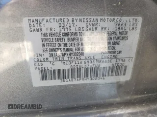 2017 Nissan Sentra SV with VIN 3N1AB7APXHY302046, listed as a Copart auction lot 55858915 with 140,104 mi miles and Clean Title. Bid and sale history available at DreamBid. Image 12.